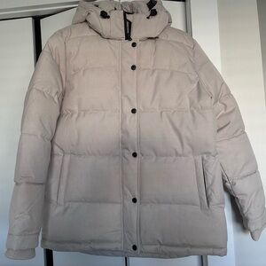 Beige colour Toboggan Canada Women winter Hooded Puffer Jacket size M